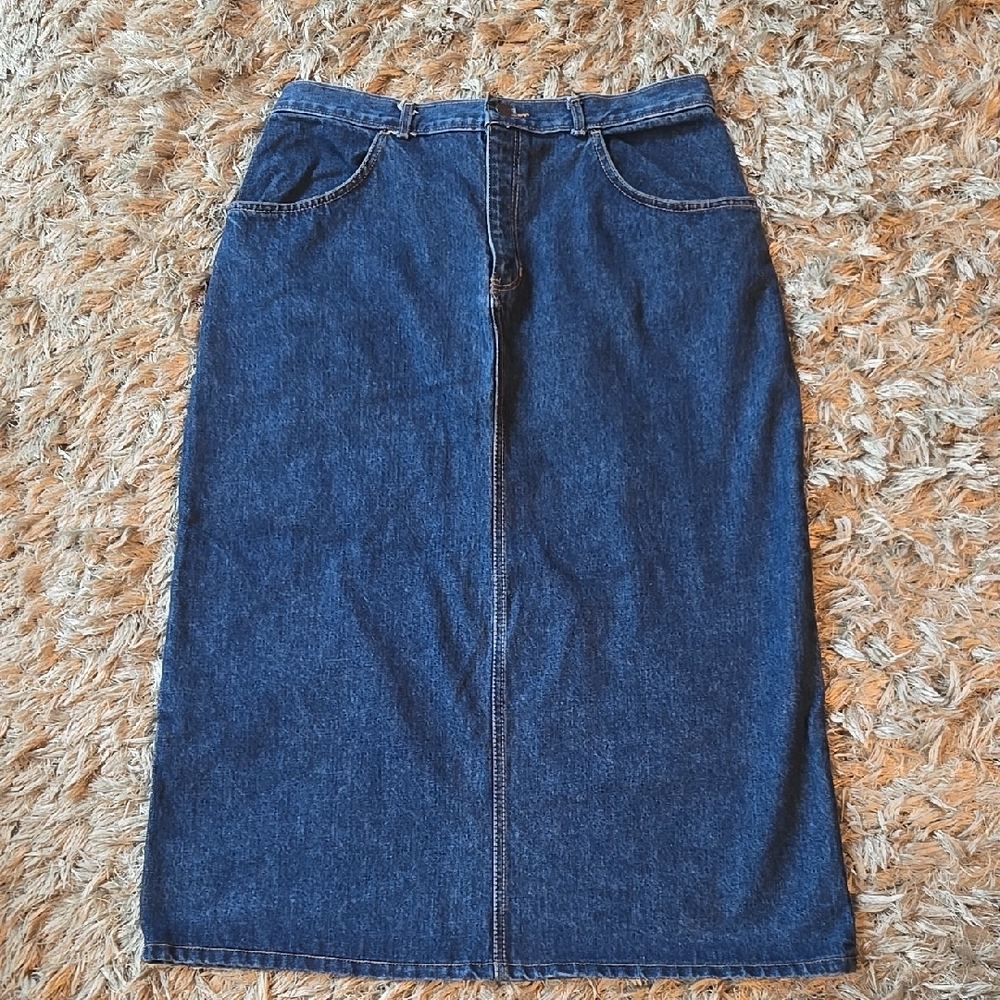 VINTAGE Santana Dark Blue Denim Long Skirt